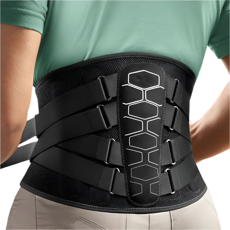 Back Brace for Lower Back Pain Relief with Pulley System Black, XL